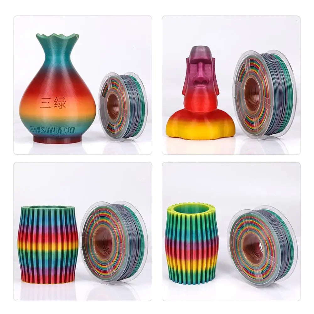 PLA Rainbow Filament 1.75Mm 1Kg 3D Printer Filament 1.75 Mm 1Kg for 3D Printer Rainbow Color Printing