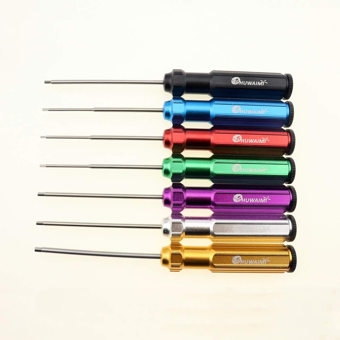6 Color/7 Color Hex Wrencher Hex Screwdriver for RC Car,Helicopter,Remote Control Car/Airplane,0.05In-1/16In-3/32In-5/64In-1.5Mm-2.5Mm-3.0Mm(New Upgrade) (7 Color White Steel(Hss))