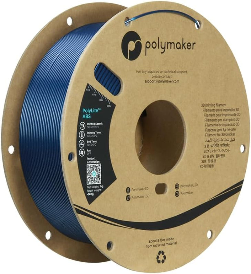 Metallic ABS Filament 1.75Mm Metallic Blue, ABS 3D Printer Filament 1.75Mm Heat Resistant 1Kg - Polylite ABS 3D Printing Filament 1.75Mm, Strong & Durable, Dimensional Accuracy +/- 0.03Mm