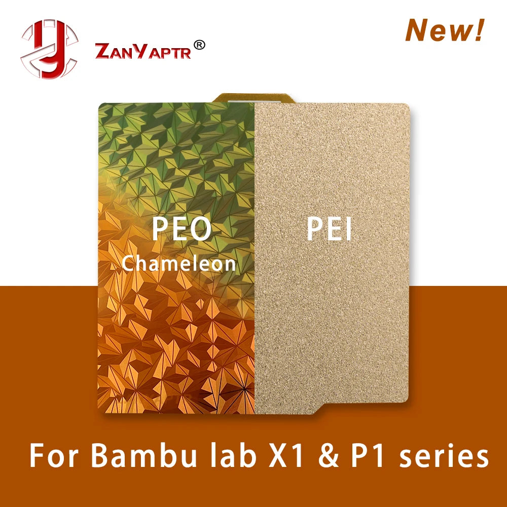 For Bambu Lab X1 P1S A1 Build Plate PEI PET PEO PEY Sheet 257X257Mm Bed Texture Double Sided Spring Steel for Lab P1 3D Printer