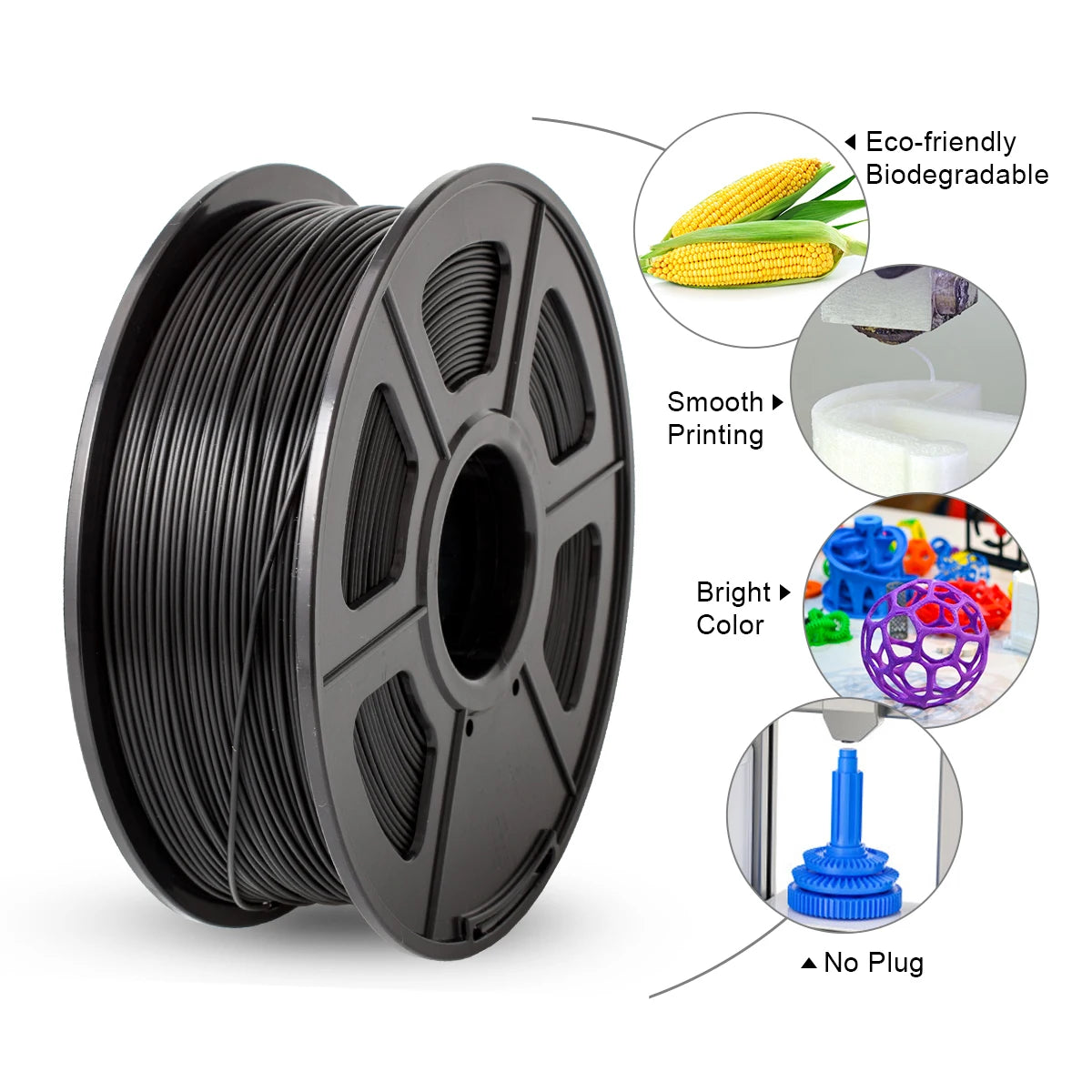 PLA Filament 3 Rolls 1.75Mm for 3D Printer 100% No Bubble Excellent Quality Filaments for Children Scribble