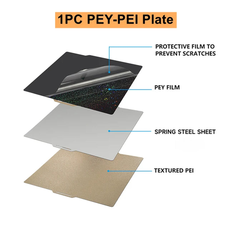 For Bambu Lab X1/P1P/P1S Build Plate PEO/PET/PEI Sheet 257X257Mm Double 3D Printing Diamond Carbon Fiber Texture for Bambulab