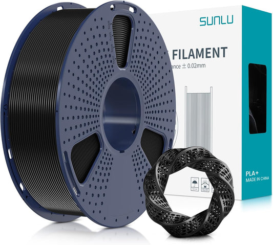 3D Printer Filament PLA plus 1.75Mm, Neatly Wound PLA+ Filament for Most FDM Printer, Dimensional Accuracy ± 0.02 Mm, 1 Kg Spool(2.2Lbs), Black